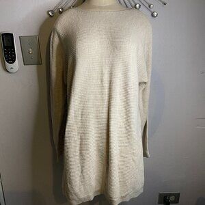 J. Jill Beige Oatmeal Cable Knit Pullover Sweater Size M